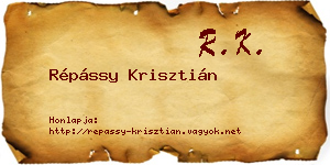 Répássy Krisztián névjegykártya